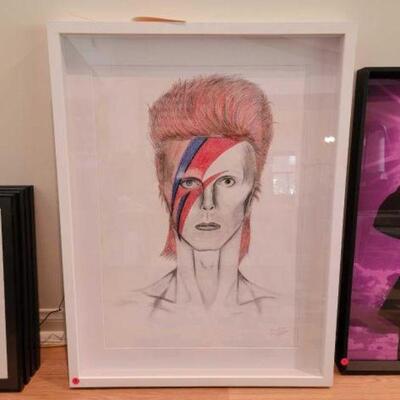 #5512 â€¢ Framed David Bowie Sketch By Valerie Vibar