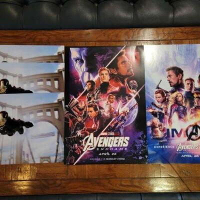 #1090 â€¢ (2) Avengers Endgame Posters and (3) Iron Man Photographs