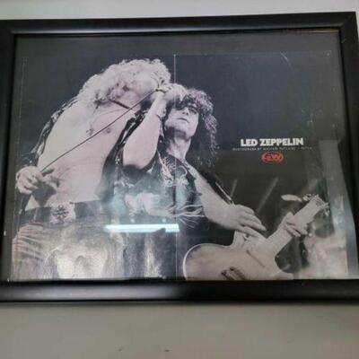 #2126 â€¢ Led Zeppelin Poster With Frame. Framed Approx 17