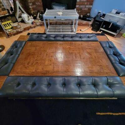 #1686 â€¢ Wood And Leather Coffee Table #1686 â€¢ Wood And Leather Coffee Table. 