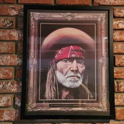 #1504 â€¢ Willie Nelson Framed Print. Measures Approx: 20.5