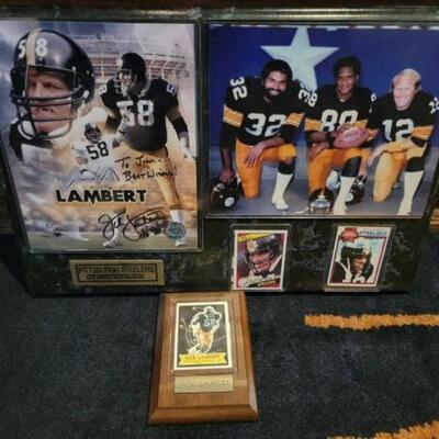 #1040 â€¢ (3) Signed Steelers Plaques