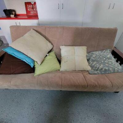 #2118 â€¢ Futon And Pillows:  Measures Approx 81