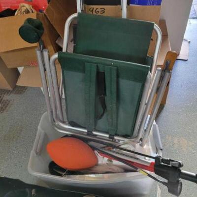 #2090 â€¢ Folding Chair, Air Pump, And Sport Equipment