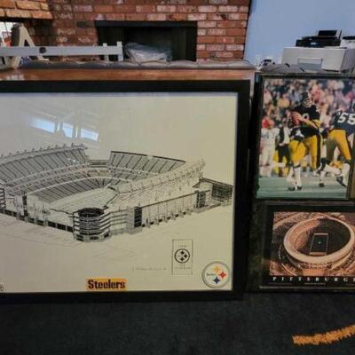 #1044 â€¢ (3) Pieces of Artwork Related to Heinz Field - Steelers Stadium