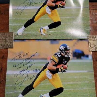 #1071 â€¢ (2) Pittsburgh Steelers Signed Photos. Players signature unknown.