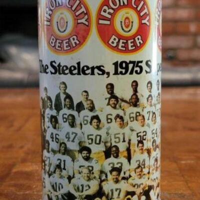 #1066 â€¢ Vintage Iron City Beer Pittsburgh Steelers Can empty can