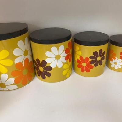 Vintage Flower Power Canisters 