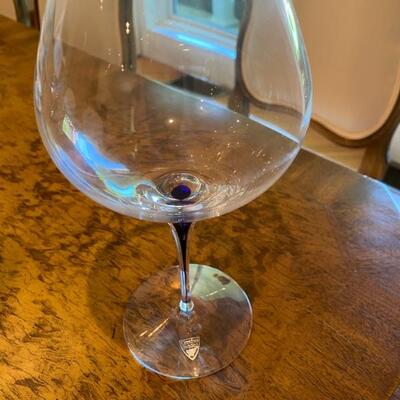 Orrefors Crystal Sweden Pair of Wine Glasses