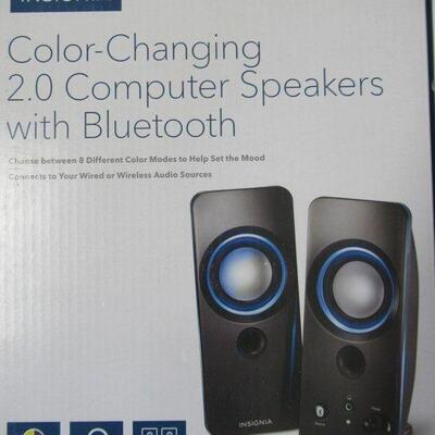 WORKING INSIGNIA COLOR CHANGING COMPUTER SPEAKERS WITH BLUETOOTH