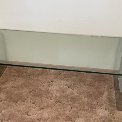 Glass Table with Retro Silver legs