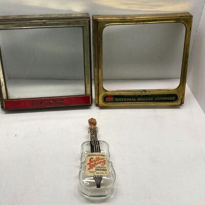 152. Cello Mittenwalder Saiten Spring Bebirgs Enzian Bottle & Advertising piece National Buiscut Company Display & Advertising...