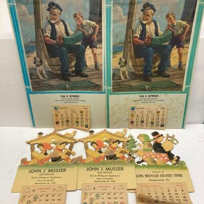 469. Lot of Vintage Raised Paper Calendars from 1975. 1978, and 1965