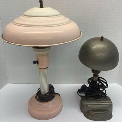 303. Two Vintage Metal Lamps