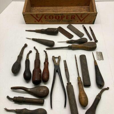 111. Lot of Miscellaneous Hand Tools in Advertising Box