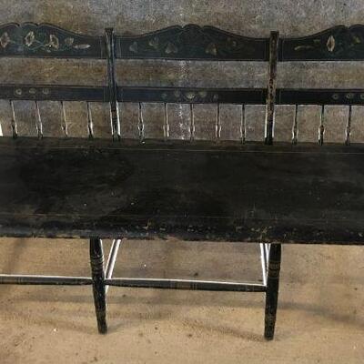 542. Antique Solid Bottom Bench 