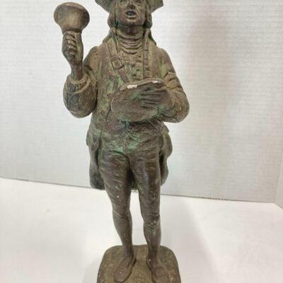 505. Vintage Ceramic Town Cryer Statue Austin Prod Inc 1974