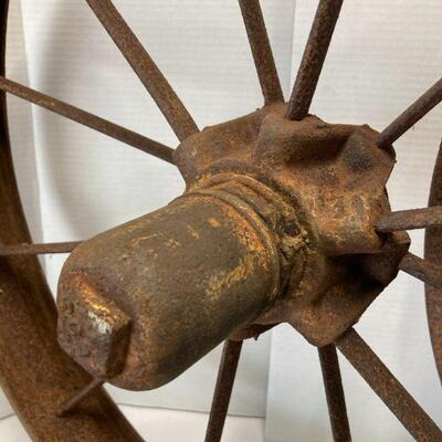 528. 26inch Antique Wheels with Cast Iron Hubs Spoked from a Corn Planter 
