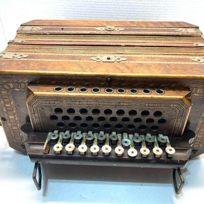 175. Antique Wooden Accordion