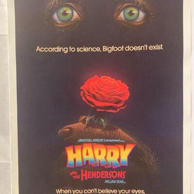 268. Original Bigfoot Movie Poster Harry and the Hendersons