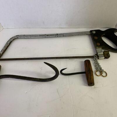69. Two Meat Hooks Meat Saw Hook Eye as Co-owners Never Sold