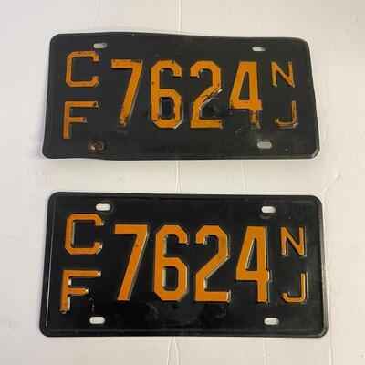 46. Pair of NJ License Plates No Year