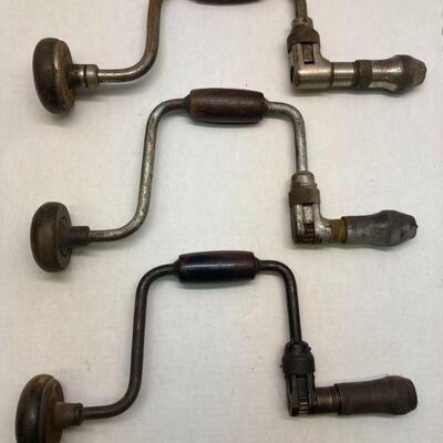 397. Lot of Three Vintage Carpenter Ratchet Braces