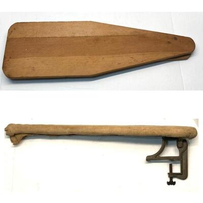 199. Wooden Sleeve Board & Clamp on Ironing Board Pat. 1903