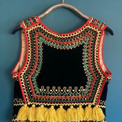 545. Vintage Krakow Designer Vest/Costume with Beading and Sequence- Polish Art Center