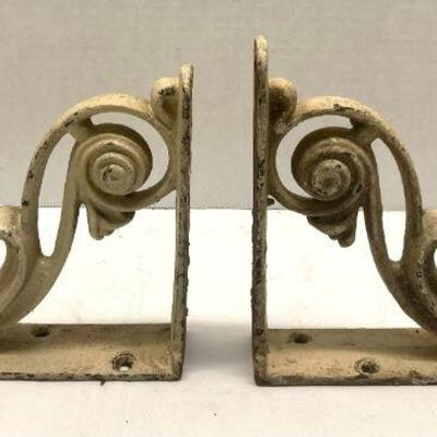 309. Two Vintage Cast Iron Shelf Brackets