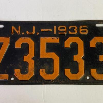 31. 1936 NJ License Plate