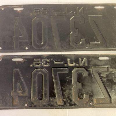 30. Pair of 1935 NJ License Plates