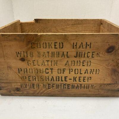 388. Vintage Cooked Ham Industrial Market Crate