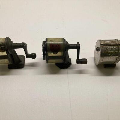 100. Lot of Three Vintage Pencil Sharpeners (2) Giant (1) Boston