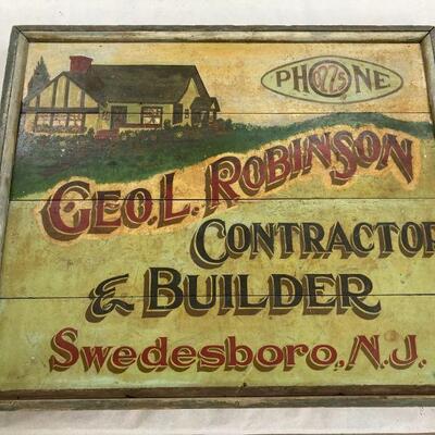 13. Antique Rustic Hand Painted Custom 1945 Advertising Sign