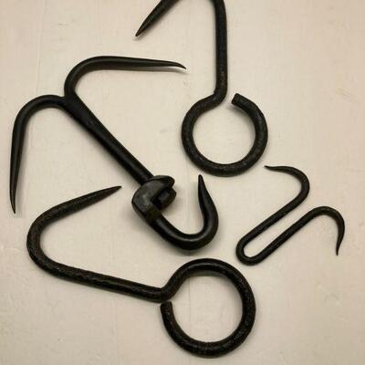 107. Lot of Four Hand Forged Meat Hooks107. Lot of Four Hand Forged Meat Hooks