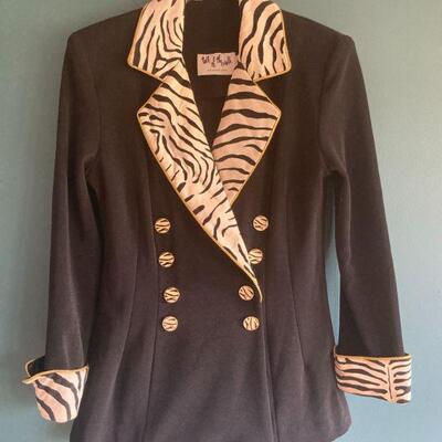 497. Vintage Talk of the Walk Zebra Printed Blazer/Suit Jacket
