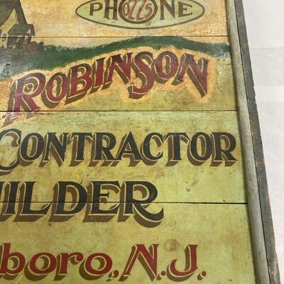13. Antique Rustic Hand Painted Custom 1945 Advertising Sign