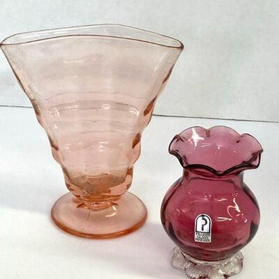 5. Handmade Pilgrim Vase and Pink Depression Form
