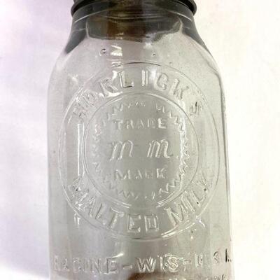 22. Antique Milk Bottles from Horlicks Malted Milk and New Jersey