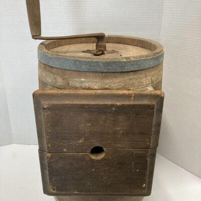509. Three Gallon Spains Improved Antique Hand Paddle Butter Churn 