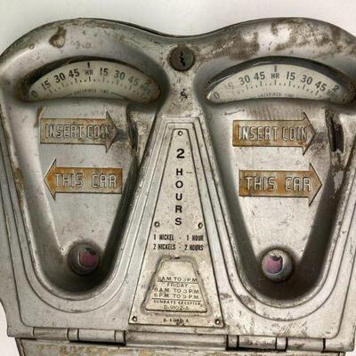 318. Vintage Double Parking Meter Rockwell