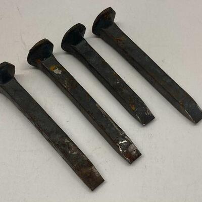 366. Four Vintage Steel Railroad spikes