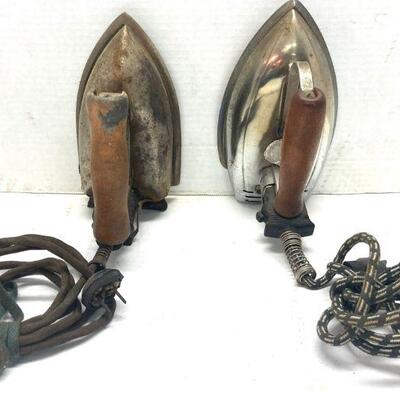 461. Lot of Two Vintage Irons, Fostoria Berster Mfg, Co & Quality Band Electric Iron