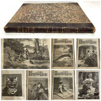 134. Ephemera HEARTH AND HOME July 6, 1872, to December 28, 1872, back issues bound antiquarian