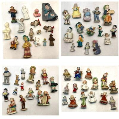 187. Large Lot of Accordion player figurines signed Japan and unsigned