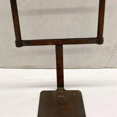 481. Lot of Vintage Wooden & Metal Items including a RHO store display sign holder, Henry Disston Angle Tool, Folding Seamstress...
