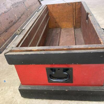230. Antique Coffin Style Carpenter Tool Chest