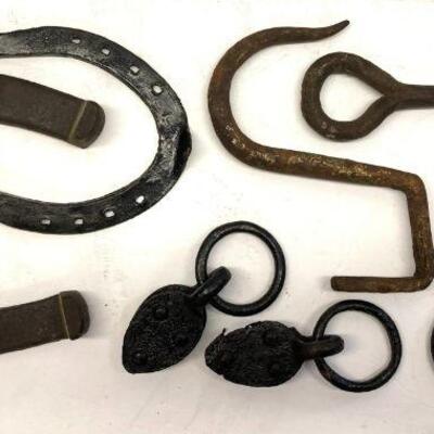 483. Lot of Vintage Metal Items including Horseshoes
