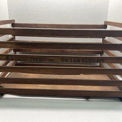 351. Vintage Wooden Crate Approved NYC H-5 Texas Standard